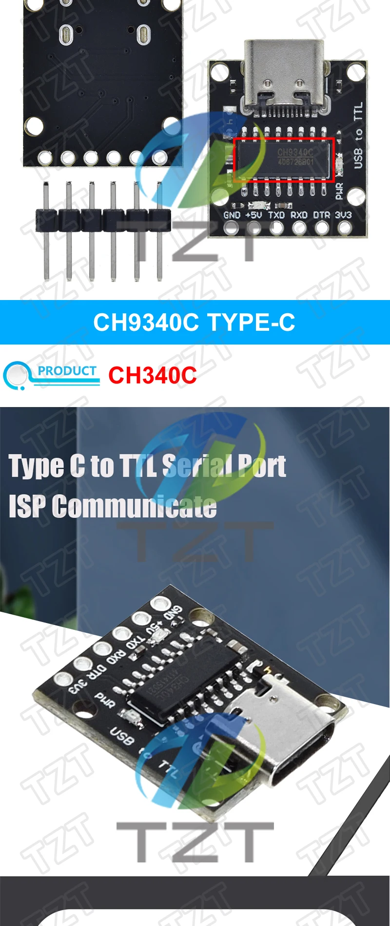 Tzt Ch340n Sop8 Usb To Ttl Module Pro Mini Downloader Replaces Ch340g ...