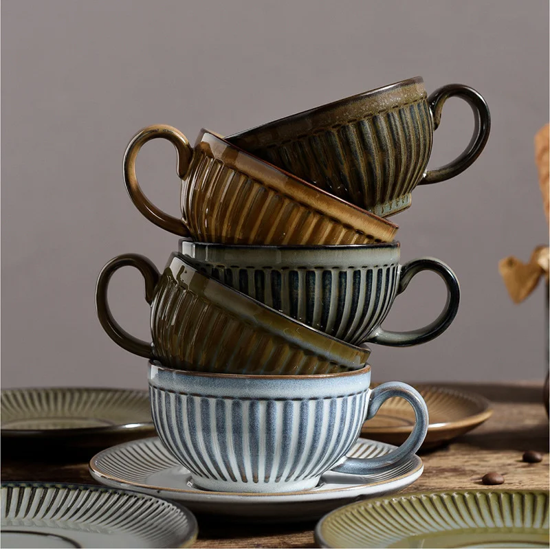 Espresso Cups Saucers Sets, Ceramic Coffee Cup Saucer Set