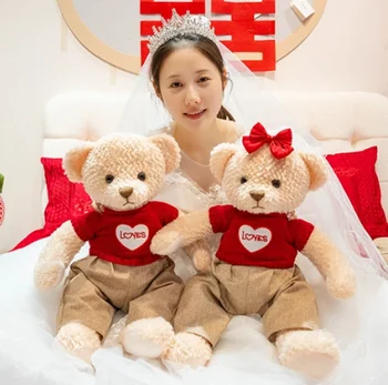Low MOQ Gift Cartoon Plush Stuffed Teddy Bear Toy Custom Logo Soft Plush Bear Toy Doll for Valentine's Day Gifts