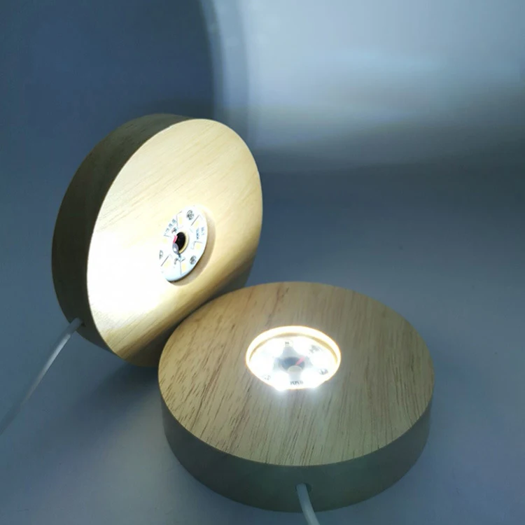 4 Base Luminosa LED Legno Per Sfere Di Cristallo - USB Luce Calda - Foto 7
