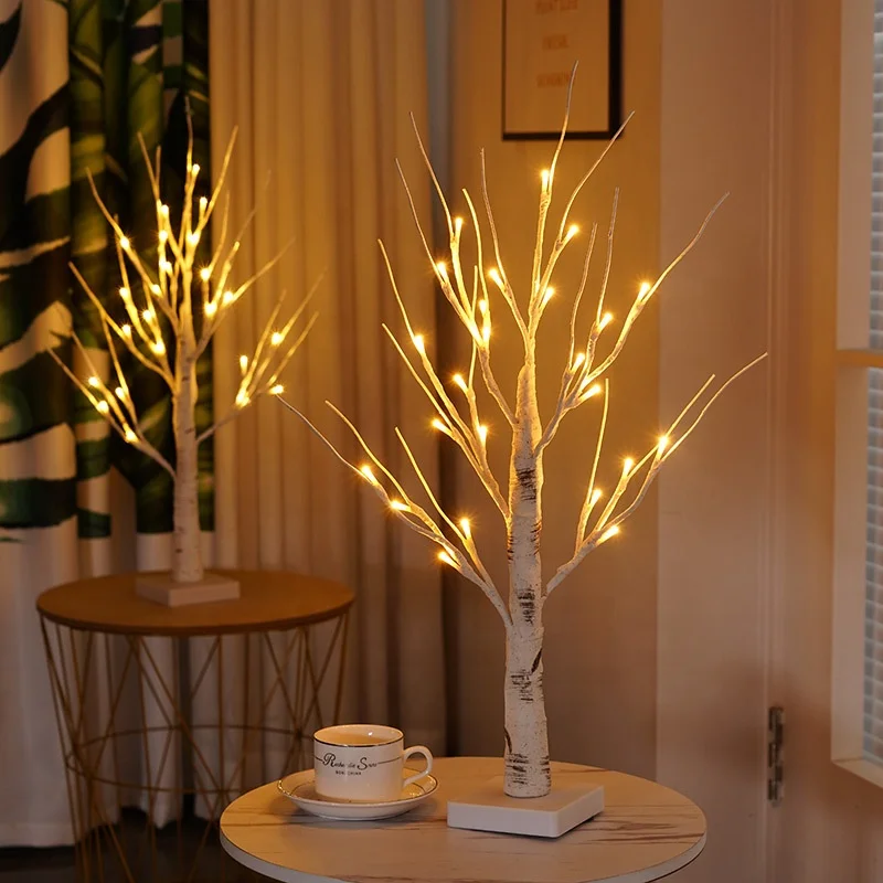 Shining LED Table Lamp Artificial Fairy Light Tree With 24 LED Decorative Bonsai Tree Lamp DIY Gifts for Easter Decorations