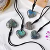 labradorite Heart Pendant Necklace