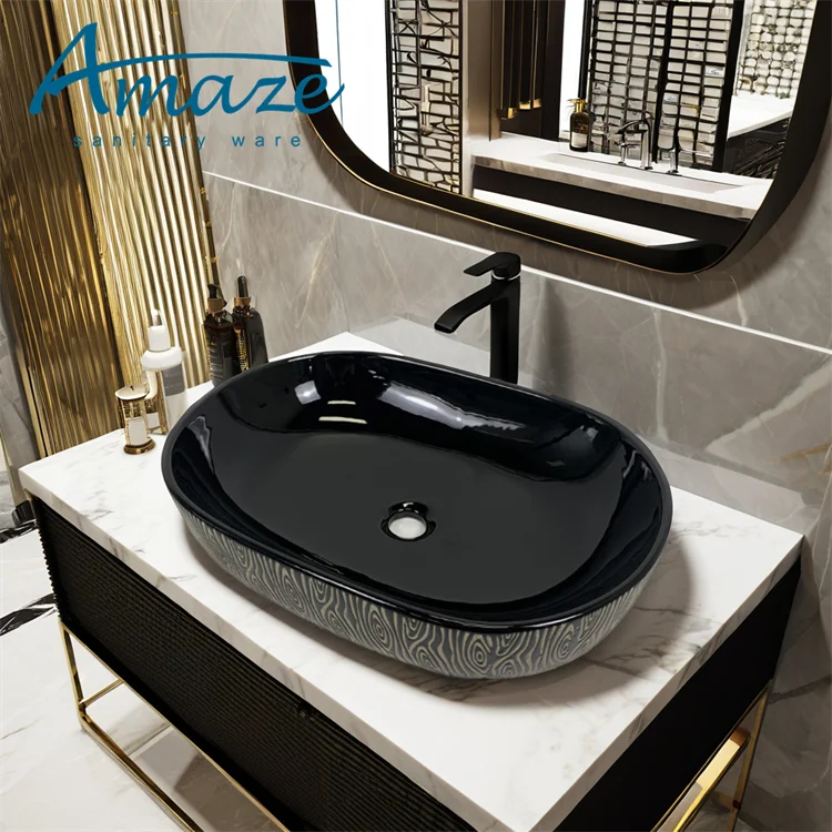 Luxury modern ceramic square art counter top lavabo cheap bathroom porcelain wash basin sink manufacture