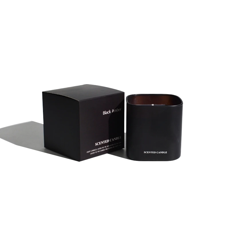 Custom Luxury Candle Personalized Private Label (black )matte Glass Jar Soy Wax Scented Candles