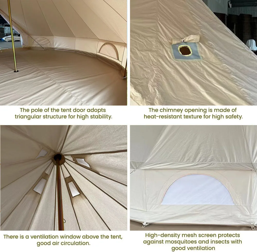 4M Waterproof Canvas Bell Tent for Persons Camping Outdoor