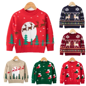 exploded children's new Christmas moose sweater European style autumn and winter