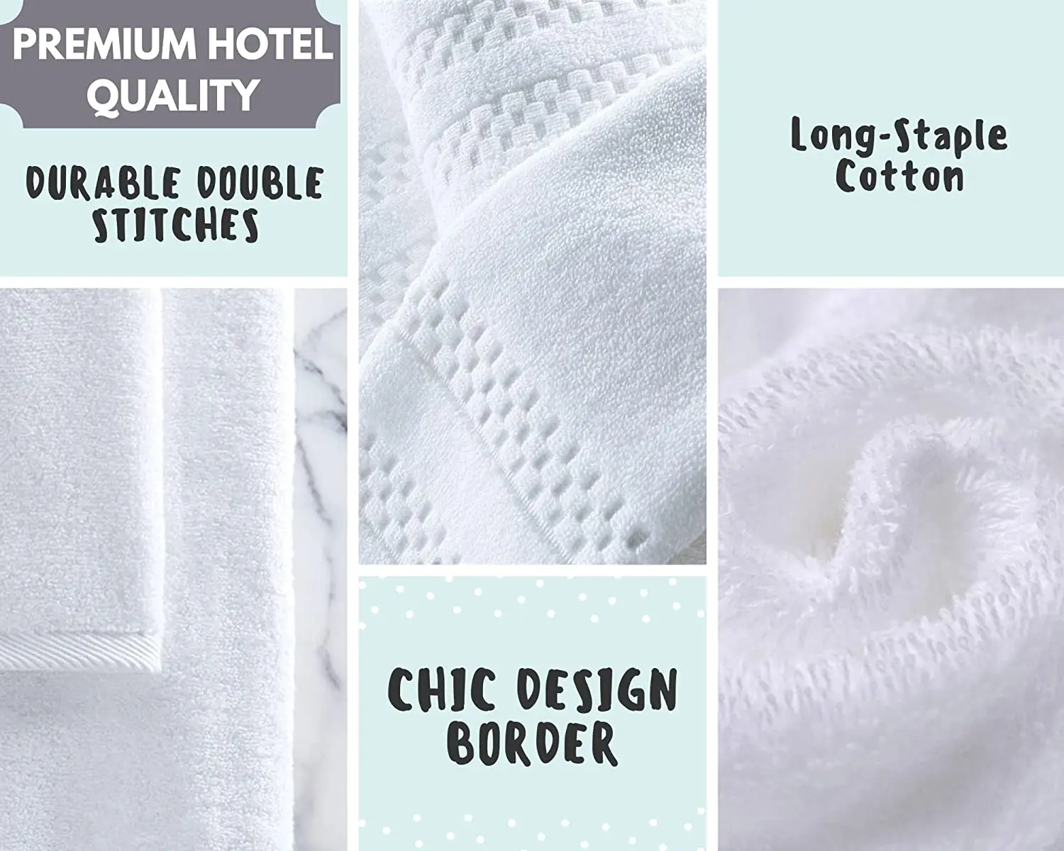 High Quality 100 Cotton Standard Bath Towel White Durable Hotel Water