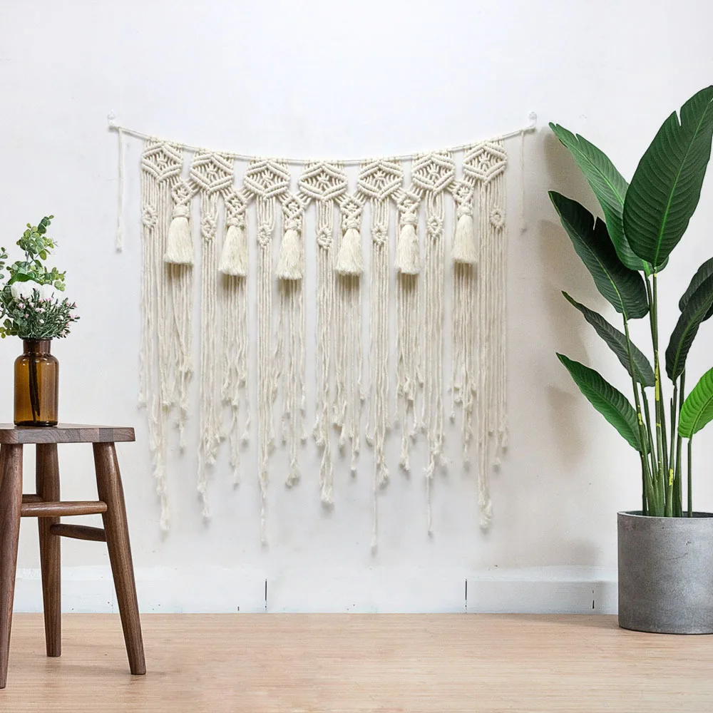 Handwoven Macrame Wall Hanging Tapestry Wedding Background Decoration Wall  Hanging Macrame Curtains Home Decor - Buy Macrame Wall Hanging  Tapestry,Macrame Curtains,Home Decor Product on 