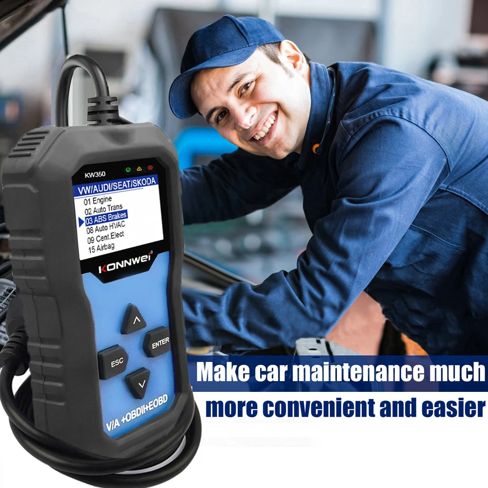 Konnwei Factory Direct Car Full System Obd Ii Diagnostic Tool Obd2 Scanner  for VAG ABS SRS TPS Oil Reset Transmission System