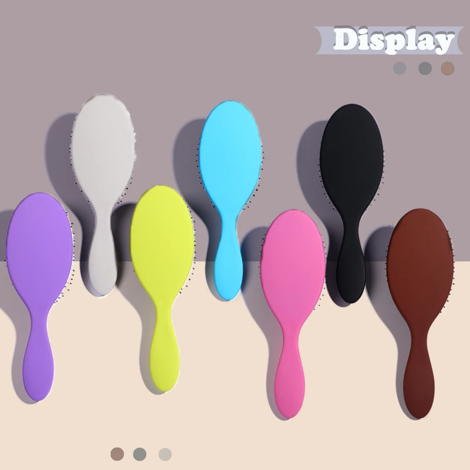 
Радужная расческа для волос с овальной щетиной кабана 