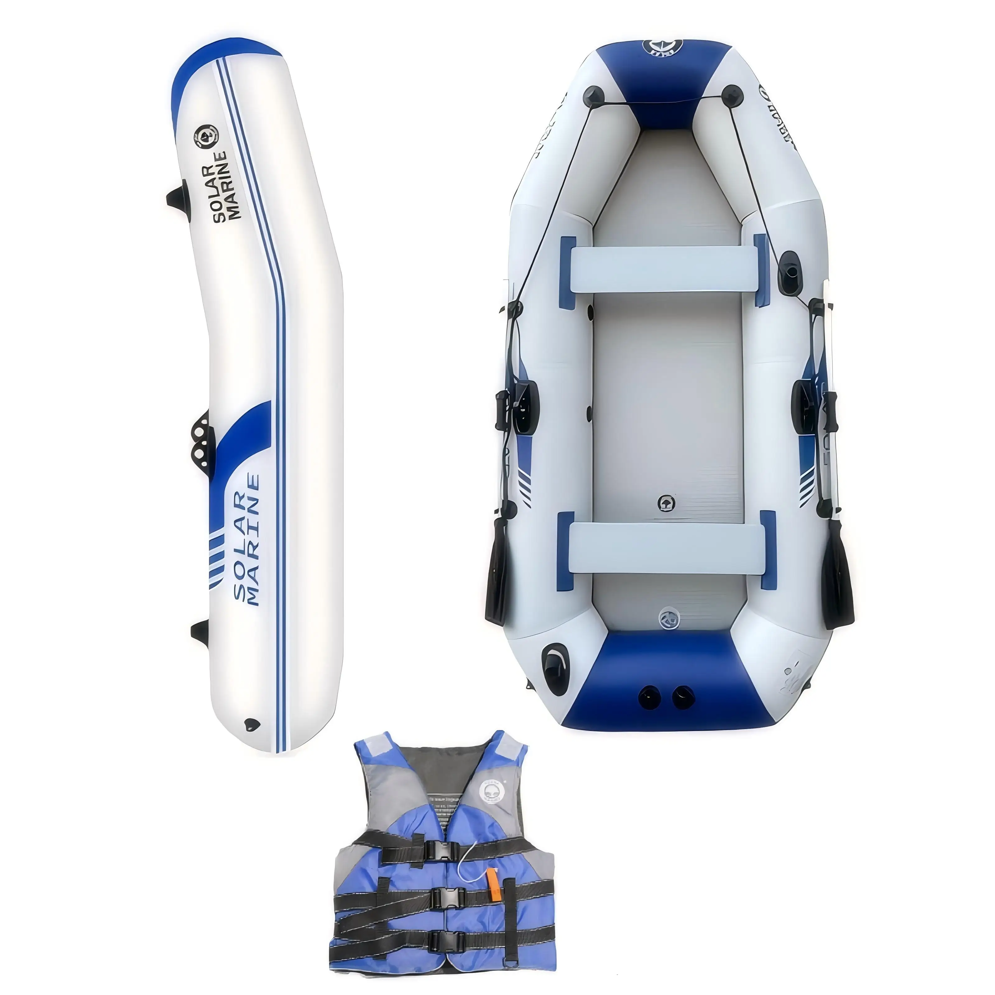 ソーラーマリン3人用PVCエアデッキフロア手漕ぎボート2.3M7.5