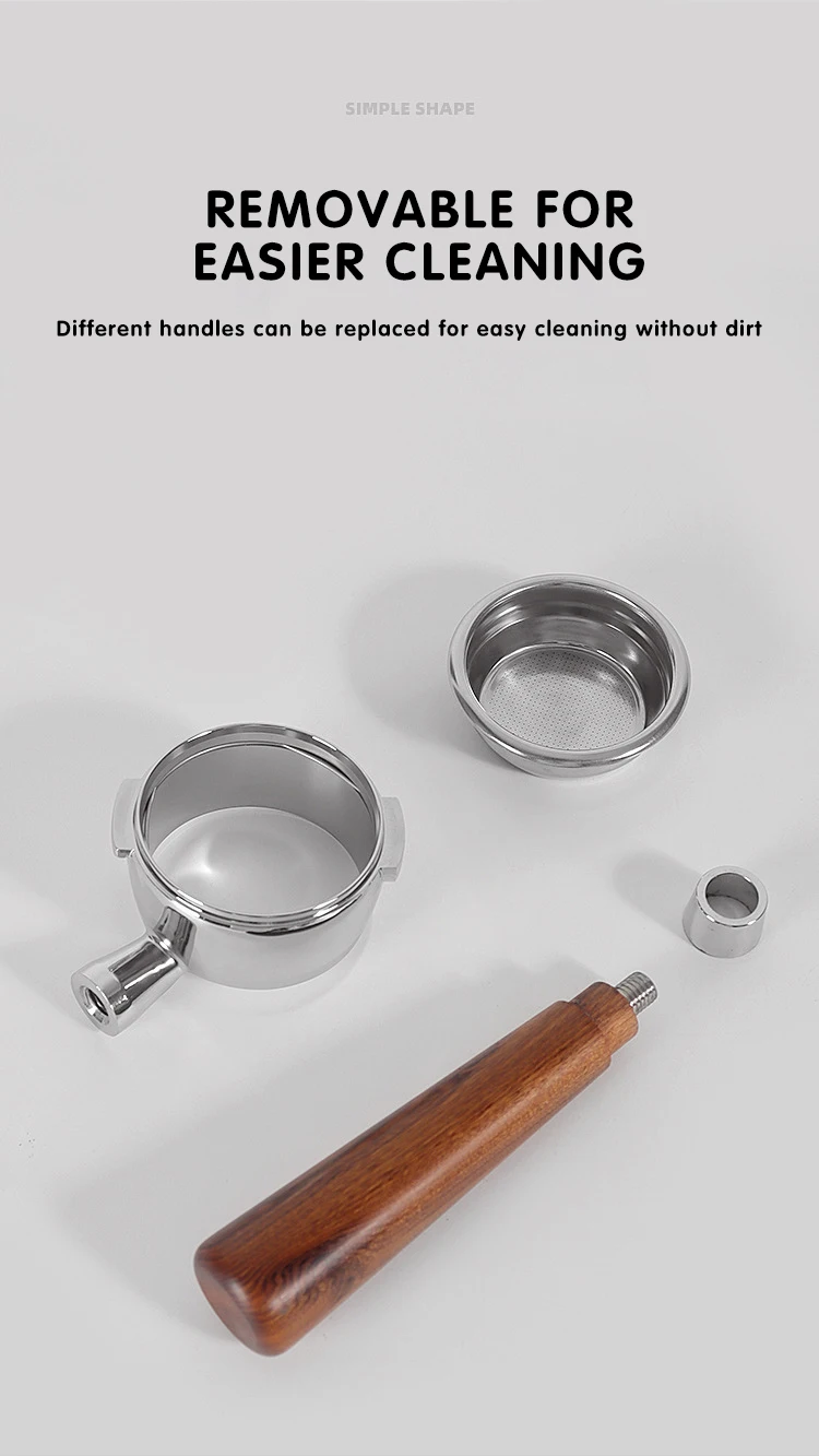 Gaggia Portafilter Espresso Machine Accessories Naked Soild Wood Barista Tools 58mm Coffee