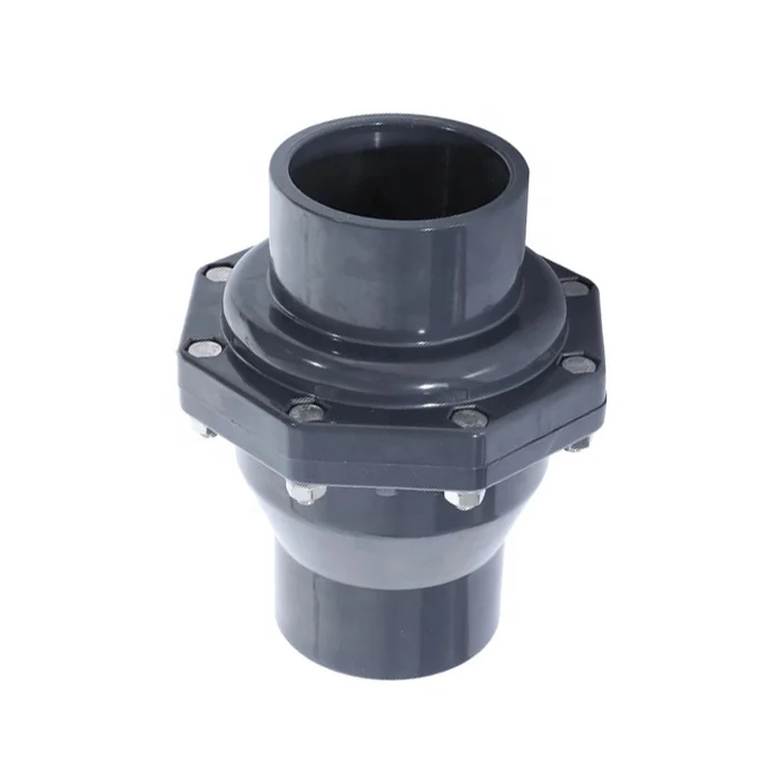 High Quality UPVC PVC PVDF Plastic DIN Grey Color Swing Check Valve