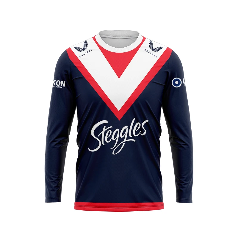 Sublimated Printing Quick Dry Australia New Zealand  Warriors Club Team Uniform Set Nrl League Long Sleeve Mens Jerseys