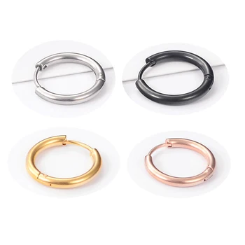 316l Surgical Stainless Steel Clipping Huggie Hoop Earring for men Women
