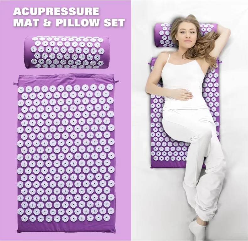 Phenitech Acupuncture Needle Shakti Mat, Accupressure Spike Mat and Pillow Set, Acupressure Health Yoga Mat