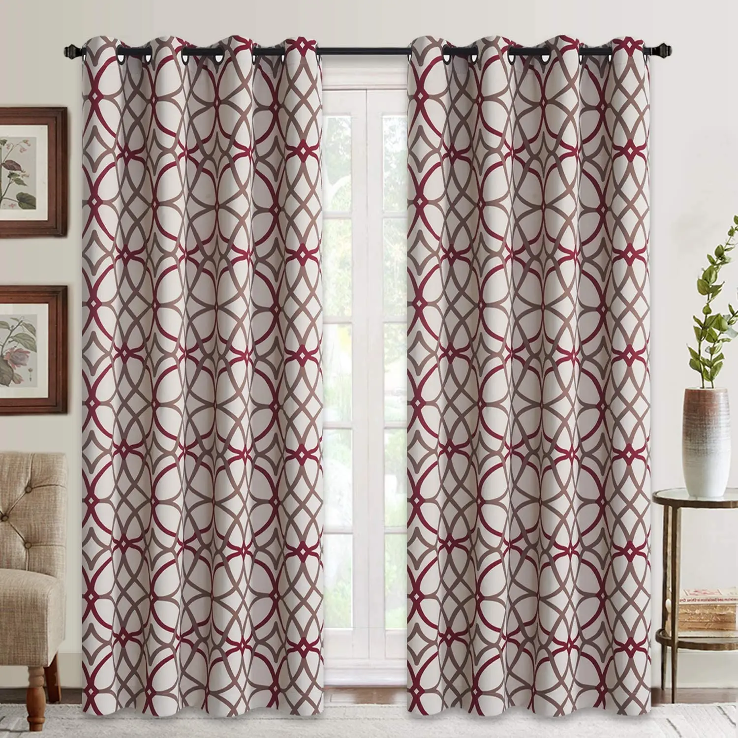 Us Local Delivery Thermal Insulated Geometric Pattern Blackout Jacquard Curtains For Bedroom 2 Panels Buy Curtain Jacquard