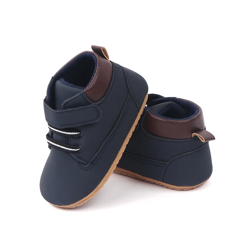 High Quality Hook&loop Design Soft PU Leather Baby Toddler Boys Shoes Prewalker Shoes for Boys manufacture