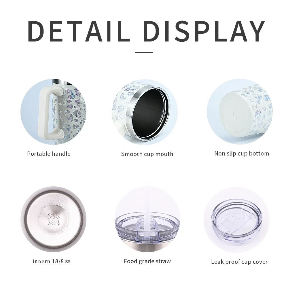 Устойчивая кружка с порошковым покрытием, кружка с двойной стенкой из нержавеющей стали объемом 30 унций, кружка 40 унций с ручкой на заказ