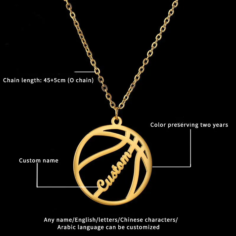 Sports Jewelry Basketball Pendant 