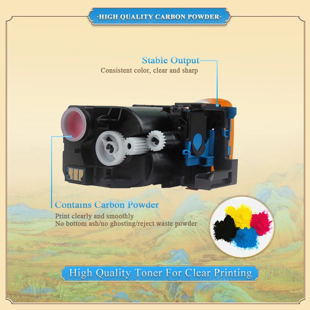 HITEK Compatible Konica Minolta TNP22/27/48/49/50/51 Color Toner Cartridge with Chip for Bizhub C35/C25/C3100/C3110/C3350/C3351