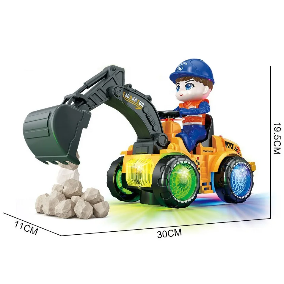 Simulation Electric Engineering Vehicle Model Toy Excavators Universal Wheels Construction Truck Series with Light and Music