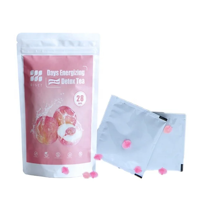 Hot Sale Private Label Organic Herbal  28 Days  Peach Flavor Detox Weight Loss Fat Burning Energizing Healthy Tea