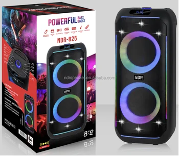 NDR Speaker Hot Selling to Sri Lanka Double 8" Colorful Light Speaker 40W DJ Sound Speaker NDR-825