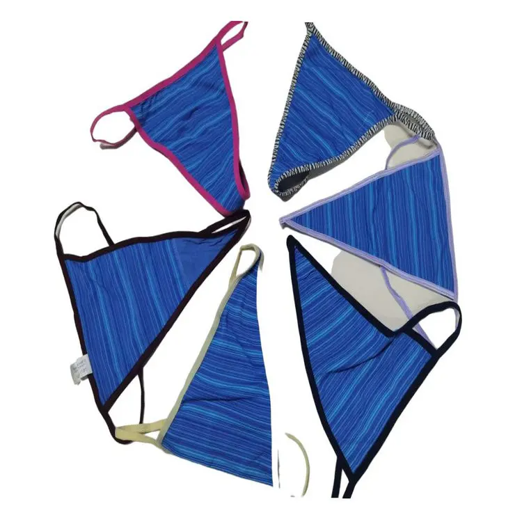 0.1 Dollars Model CG039 Different Size Stock Ready Women's Female Thongs and G String Underwear With Blue Color