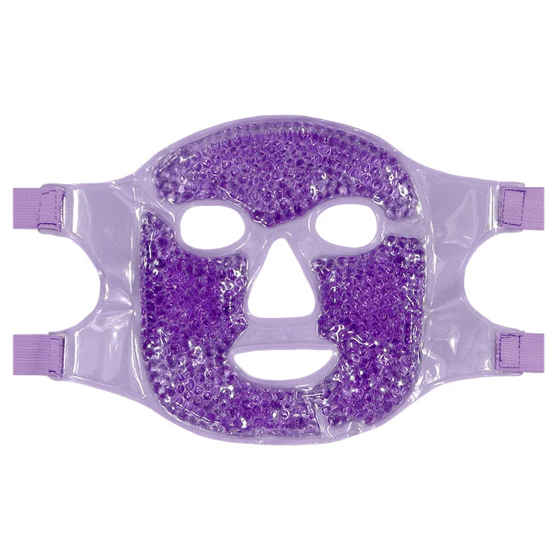 Cooling Ice Face Eye Mask with Soft Plush Hot and Cold Therapy Full Face Gel Beads Ice Pack Mask Face Care