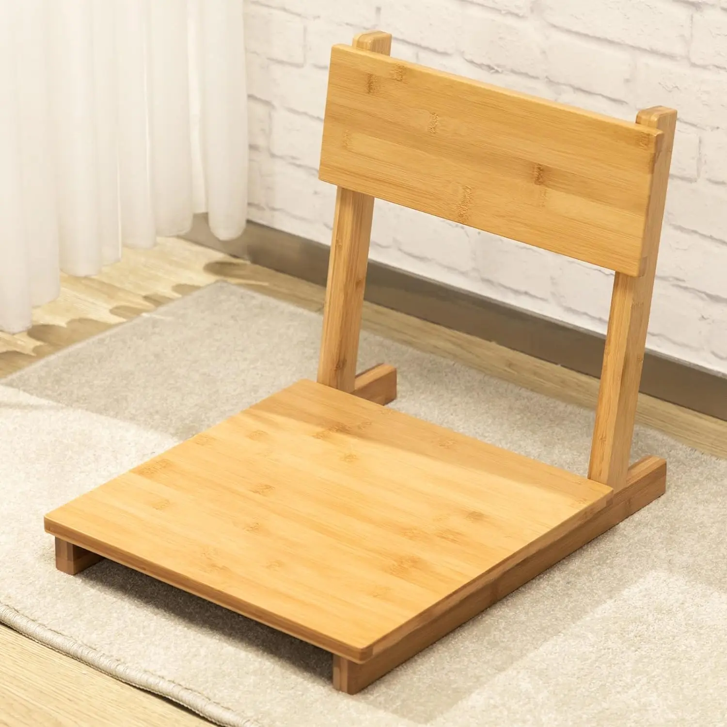 product legless tatami chair with back support meditation floor seating bamboo portable floor chair for living room-1