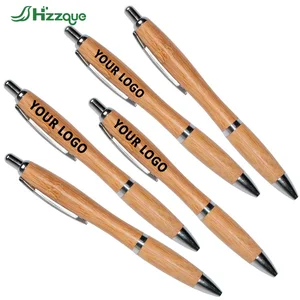 Bamboo Sports Press Ballpoint Pen with Custom Logo 1.0mm Smooth Writing Banner Pen Novelty for Business Office Promotional Gifts