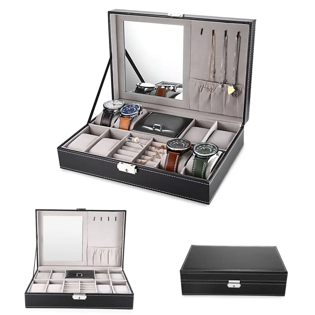 Men's Watch Box Storage Box for 8 Watches with Drawer