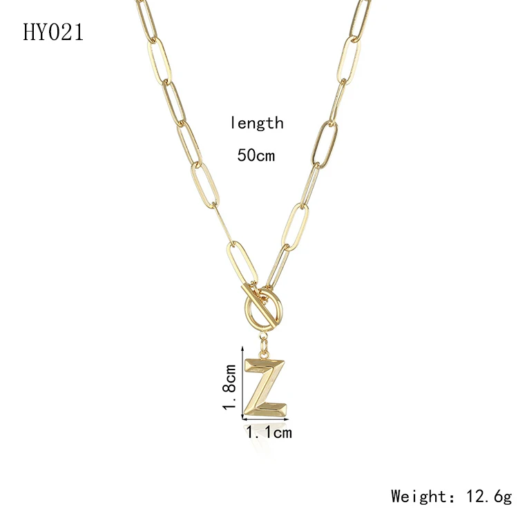 18k Gold Plated Necklace Set Pendant Jewelry Az Alphabet Initial Charm