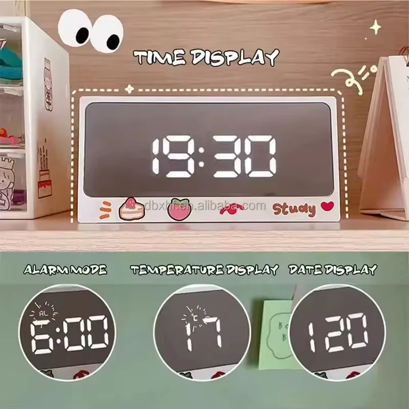 New Style Time Temperature Brightness Adjustment Smart Desk Alarm Clock Digital Alarm Clock for Kids
