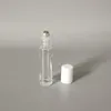 Clear bottle + steel ball + white plastic cap