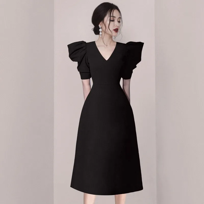 Black Dress Retro Ladies Black Dress 