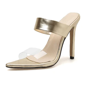 Elegant  Pointed Toe Sandal Heels Stiletto Heel Women Mule High Heeled Shoes