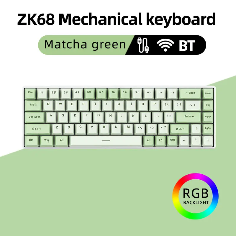 65% ZK68 Mini Mechanical RGB Gaming Keyboard - Factory OEM