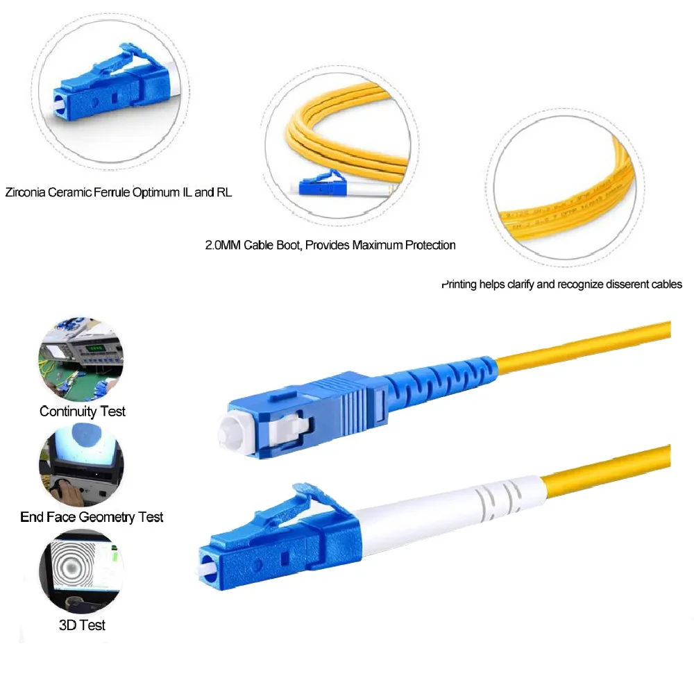 Sm Mm Simplex Sx Duplex Dx Sc 3m Sc-upc Jumper Lc/apc-sc/apc Fiber ...