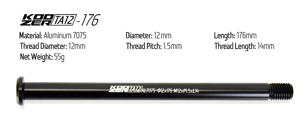 KOOZE TA12 12x100/142/148 Boost 12mm Fork Frame Hubs Wheel Bike for MTB Road Bicycle Parts AL7075 Thru Axle Skewers Shaft Rod