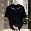 Know neckline lettering black
