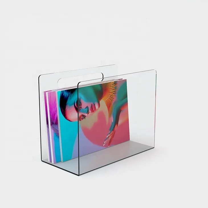 Free standing clear magazine rack acrylic/portable magazine rack