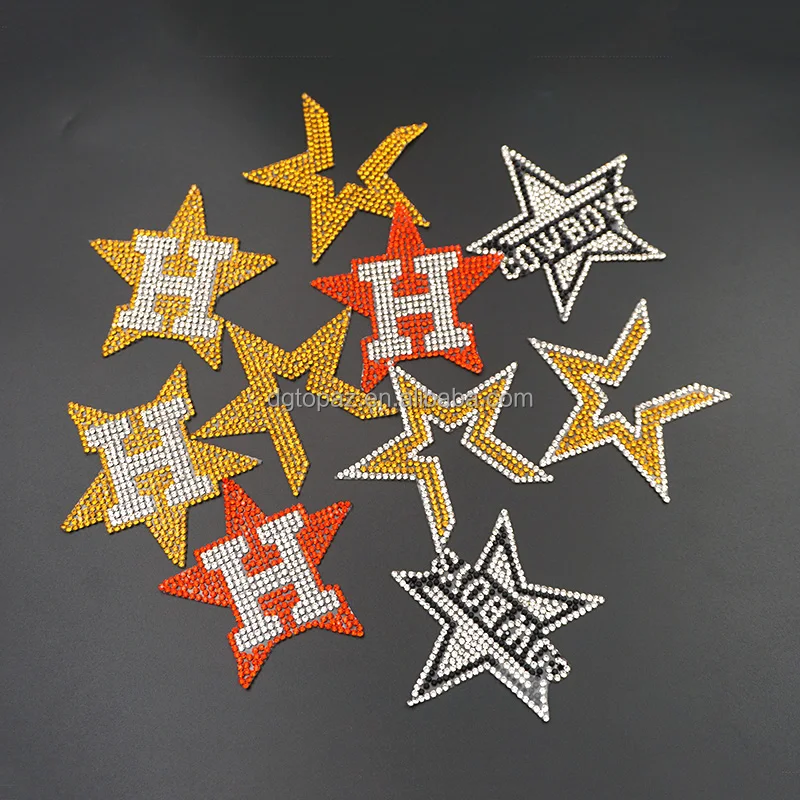 Designer ready design wholesale rhinestone t-shirt logo bowtie luxury heat press rhinestone patches