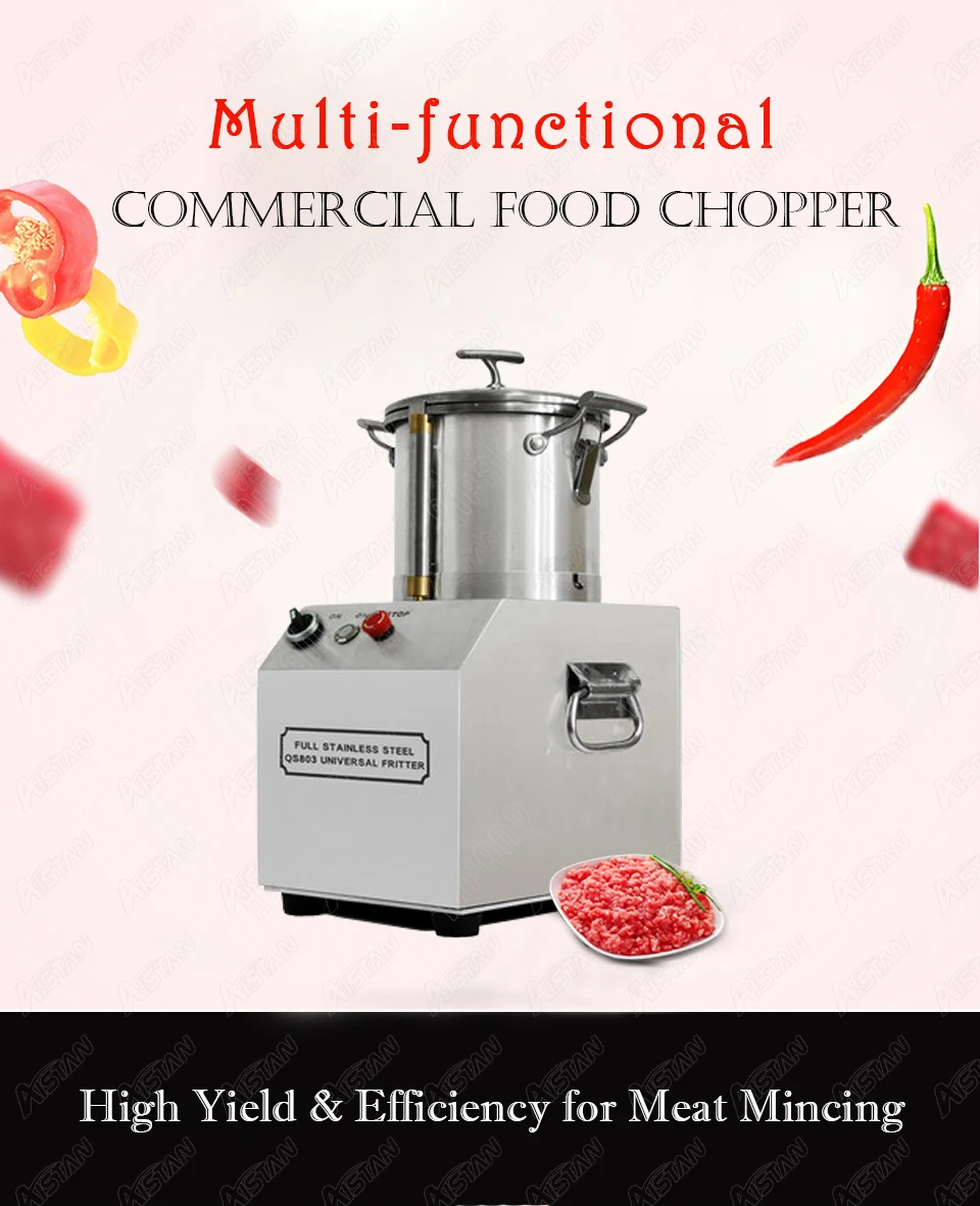 Qs3 Commercial & Home Electric Food Chopper 3l 4l 6l 10l 15l Bowl Meat