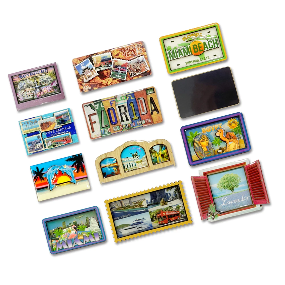 Nice Quality Customized  Double Layer 3d Epoxy Coated Wooden Fridge Magnet