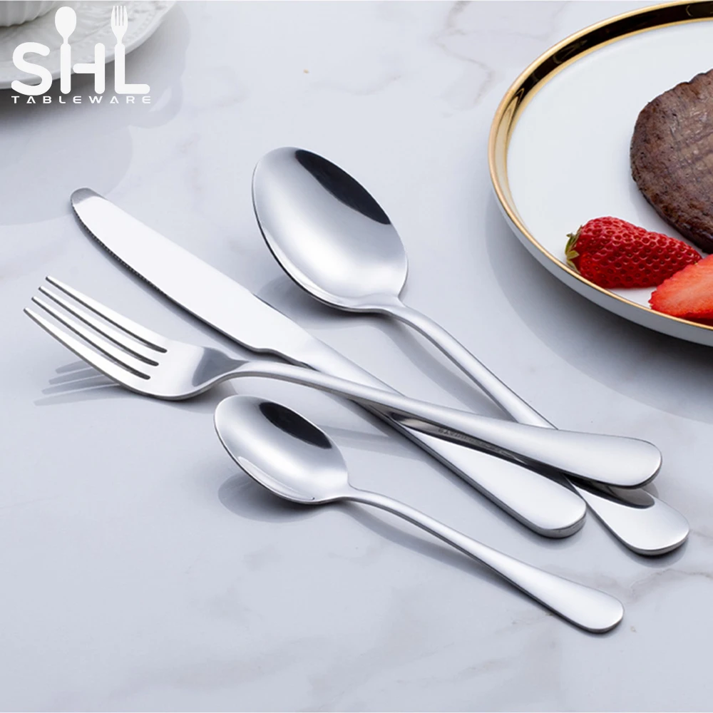 Modern Restaurant Spoon And Fork Set Table Spoons Stainless Steel Cutlery
