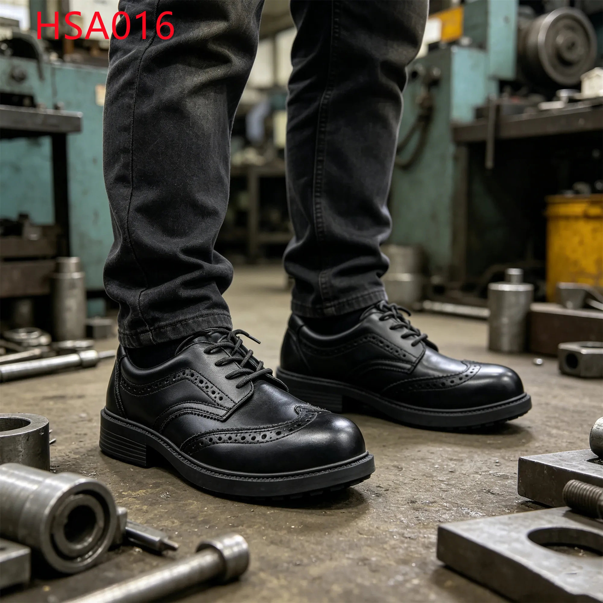 LXG,Equipment Inspection Wing Tip Design Manager Safety Shoes Executive Visit Steel Toe Cap Insert Leader Work Shoes HSA016