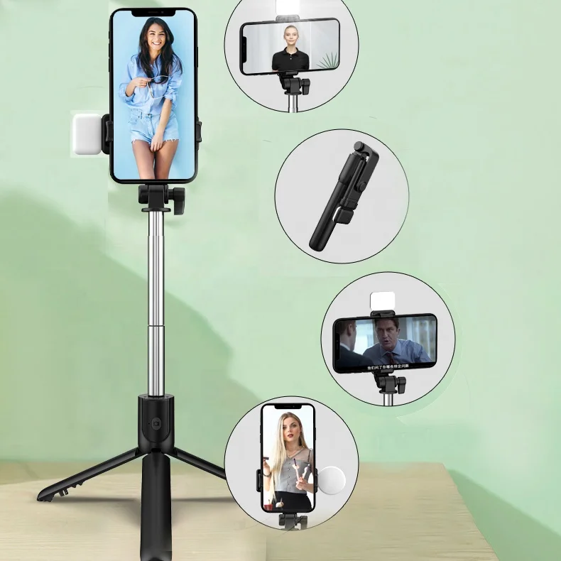 R1s 70cm Multiple Color Foldable RC Remote Tripod Selfie Stick with Additional Functions for iPhone