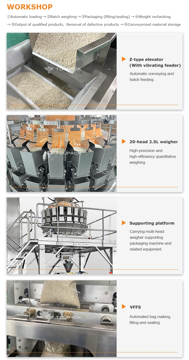 Customized Automatic Nuts Packing Machine with 10" Color Touch Screen 30-60BPM and 10g-300g Weighing Range